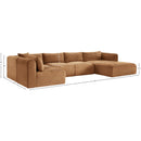  Manufacturer Color_Saddle -- Shaggy 145" Saddle Corduroy Performance Fabric Upholstered 5 pc Modular Sectional IMAGE 12