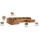  Manufacturer Color_Saddle -- Shaggy 145" Saddle Corduroy Performance Fabric Upholstered 5 pc Modular Sectional IMAGE 13