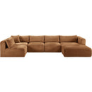  Manufacturer Color_Saddle -- Shaggy 145" Saddle Corduroy Performance Fabric Upholstered 5 pc Modular Sectional IMAGE 3