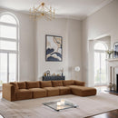  Manufacturer Color_Saddle -- Shaggy 176" Saddle Corduroy Performance Fabric Upholstered 5 pc Modular Sectional IMAGE 2