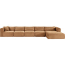  Manufacturer Color_Saddle -- Shaggy 176" Saddle Corduroy Performance Fabric Upholstered 5 pc Modular Sectional IMAGE 3