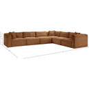  Manufacturer Color_Saddle -- Shaggy 140" Saddle Corduroy Performance Fabric Upholstered 6 pc Modular Sectional IMAGE 12