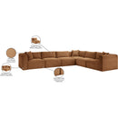  Manufacturer Color_Saddle -- Shaggy 140" Saddle Corduroy Performance Fabric Upholstered 6 pc Modular Sectional IMAGE 13