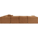  Manufacturer Color_Saddle -- Shaggy 140" Saddle Corduroy Performance Fabric Upholstered 6 pc Modular Sectional IMAGE 5