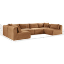  Manufacturer Color_Saddle -- Shaggy 140" Saddle Corduroy Performance Fabric Upholstered 6 pc Modular Sectional IMAGE 12