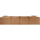  Manufacturer Color_Saddle -- Shaggy 140" Saddle Corduroy Performance Fabric Upholstered 6 pc Modular Sectional IMAGE 5