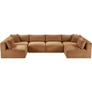  Manufacturer Color_Saddle -- Shaggy 140" Saddle Corduroy Performance Fabric Upholstered 6 pc Modular Sectional IMAGE 6