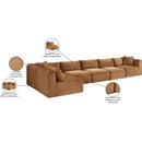  Manufacturer Color_Saddle -- Shaggy 171" Saddle Corduroy Performance Fabric Upholstered 6 pc Modular Sectional IMAGE 13