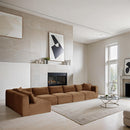  Manufacturer Color_Saddle -- Shaggy 171" Saddle Corduroy Performance Fabric Upholstered 6 pc Modular Sectional IMAGE 2