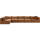  Manufacturer Color_Saddle -- Shaggy 171" Saddle Corduroy Performance Fabric Upholstered 6 pc Modular Sectional IMAGE 3