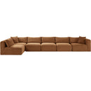 Meridian Shaggy Saddle Corduroy Performance Fabric Modular Sectional IMAGE 3
