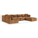  Manufacturer Color_Saddle -- Shaggy 140" Saddle Corduroy Performance Fabric Upholstered 6 pc Modular Sectional IMAGE 13