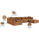  Manufacturer Color_Saddle -- Shaggy 140" Saddle Corduroy Performance Fabric Upholstered 6 pc Modular Sectional IMAGE 14