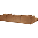  Manufacturer Color_Saddle -- Shaggy 140" Saddle Corduroy Performance Fabric Upholstered 6 pc Modular Sectional IMAGE 7