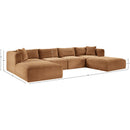  Manufacturer Color_Saddle -- Shaggy 140" Saddle Corduroy Performance Fabric Upholstered 6 pc Modular Sectional IMAGE 11