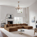  Manufacturer Color_Saddle -- Shaggy 140" Saddle Corduroy Performance Fabric Upholstered 6 pc Modular Sectional IMAGE 2