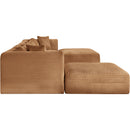  Manufacturer Color_Saddle -- Shaggy 140" Saddle Corduroy Performance Fabric Upholstered 6 pc Modular Sectional IMAGE 4