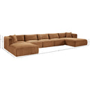  Manufacturer Color_Saddle -- Shaggy 176" Saddle Corduroy Performance Fabric Upholstered 6 pc Modular Sectional IMAGE 13