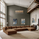  Manufacturer Color_Saddle -- Shaggy 176" Saddle Corduroy Performance Fabric Upholstered 6 pc Modular Sectional IMAGE 2