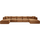  Manufacturer Color_Saddle -- Shaggy 176" Saddle Corduroy Performance Fabric Upholstered 6 pc Modular Sectional IMAGE 3