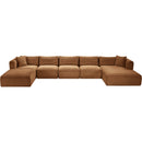  Manufacturer Color_Saddle -- Shaggy 176" Saddle Corduroy Performance Fabric Upholstered 6 pc Modular Sectional IMAGE 6