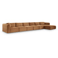 Manufacturer Color_Saddle -- Shaggy 207" Saddle Corduroy Performance Fabric Upholstered 6 pc Modular Sectional IMAGE 1