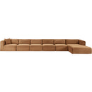  Manufacturer Color_Saddle -- Shaggy 207" Saddle Corduroy Performance Fabric Upholstered 6 pc Modular Sectional IMAGE 3