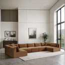  Manufacturer Color_Saddle -- Shaggy 171" Saddle Corduroy Performance Fabric Upholstered 7 pc Modular Sectional IMAGE 2