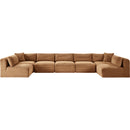  Manufacturer Color_Saddle -- Shaggy 171" Saddle Corduroy Performance Fabric Upholstered 7 pc Modular Sectional IMAGE 3