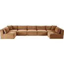  Manufacturer Color_Saddle -- Shaggy 171" Saddle Corduroy Performance Fabric Upholstered 7 pc Modular Sectional IMAGE 6