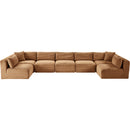 Meridian Shaggy Saddle Corduroy Performance Fabric Modular Sectional IMAGE 6