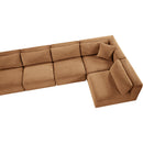  Manufacturer Color_Saddle -- Shaggy 171" Saddle Corduroy Performance Fabric Upholstered 7 pc Modular Sectional IMAGE 9