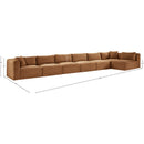  Manufacturer Color_Saddle -- Shaggy 202" Saddle Corduroy Performance Fabric Upholstered 7 pc Modular Sectional IMAGE 13