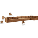  Manufacturer Color_Saddle -- Shaggy 202" Saddle Corduroy Performance Fabric Upholstered 7 pc Modular Sectional IMAGE 14