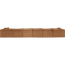  Manufacturer Color_Saddle -- Shaggy 202" Saddle Corduroy Performance Fabric Upholstered 7 pc Modular Sectional IMAGE 5