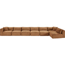  Manufacturer Color_Saddle -- Shaggy 202" Saddle Corduroy Performance Fabric Upholstered 7 pc Modular Sectional IMAGE 6