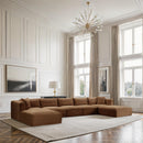 Meridian Shaggy Saddle Corduroy Performance Fabric Modular Sectional IMAGE 2