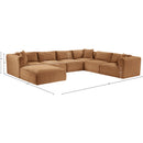  Manufacturer Color_Saddle -- Shaggy 140" Saddle Corduroy Performance Fabric Upholstered 7 pc Modular Sectional IMAGE 13