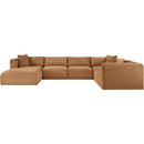  Manufacturer Color_Saddle -- Shaggy 140" Saddle Corduroy Performance Fabric Upholstered 7 pc Modular Sectional IMAGE 3