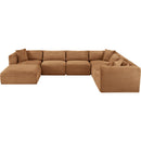  Manufacturer Color_Saddle -- Shaggy 140" Saddle Corduroy Performance Fabric Upholstered 7 pc Modular Sectional IMAGE 6