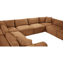  Manufacturer Color_Saddle -- Shaggy 140" Saddle Corduroy Performance Fabric Upholstered 8 pc Modular Sectional IMAGE 11