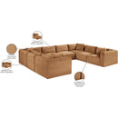  Manufacturer Color_Saddle -- Shaggy 140" Saddle Corduroy Performance Fabric Upholstered 8 pc Modular Sectional IMAGE 14