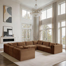  Manufacturer Color_Saddle -- Shaggy 140" Saddle Corduroy Performance Fabric Upholstered 8 pc Modular Sectional IMAGE 2