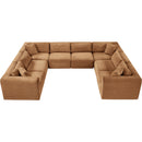  Manufacturer Color_Saddle -- Shaggy 140" Saddle Corduroy Performance Fabric Upholstered 8 pc Modular Sectional IMAGE 6