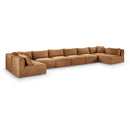  Manufacturer Color_Saddle -- Shaggy 202" Saddle Corduroy Performance Fabric Upholstered 8 pc Modular Sectional IMAGE 1