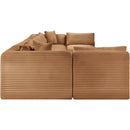  Manufacturer Color_Saddle -- Shaggy 202" Saddle Corduroy Performance Fabric Upholstered 8 pc Modular Sectional IMAGE 4