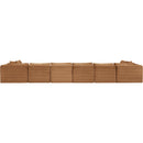  Manufacturer Color_Saddle -- Shaggy 202" Saddle Corduroy Performance Fabric Upholstered 8 pc Modular Sectional IMAGE 5