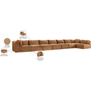  Manufacturer Color_Saddle -- Shaggy 233" Saddle Corduroy Performance Fabric Upholstered 8 pc Modular Sectional IMAGE 14