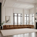  Manufacturer Color_Saddle -- Shaggy 233" Saddle Corduroy Performance Fabric Upholstered 8 pc Modular Sectional IMAGE 2