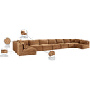  Manufacturer Color_Saddle -- Shaggy 233" Saddle Corduroy Performance Fabric Upholstered 9 pc Modular Sectional IMAGE 13
